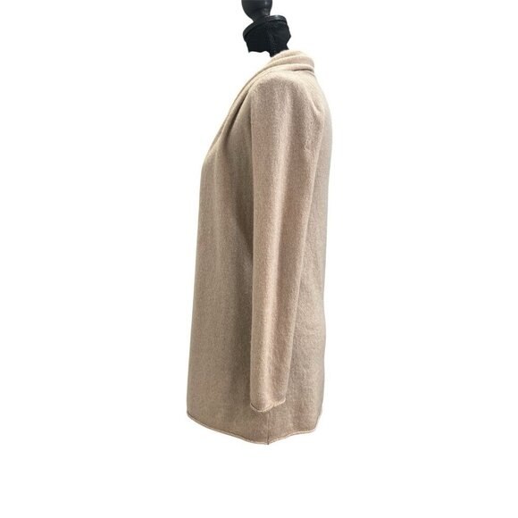 Beryll | O/S | 100% Cashmere Super Soft Beige Open Front Cardigan Sweater - Picture 3 of 9